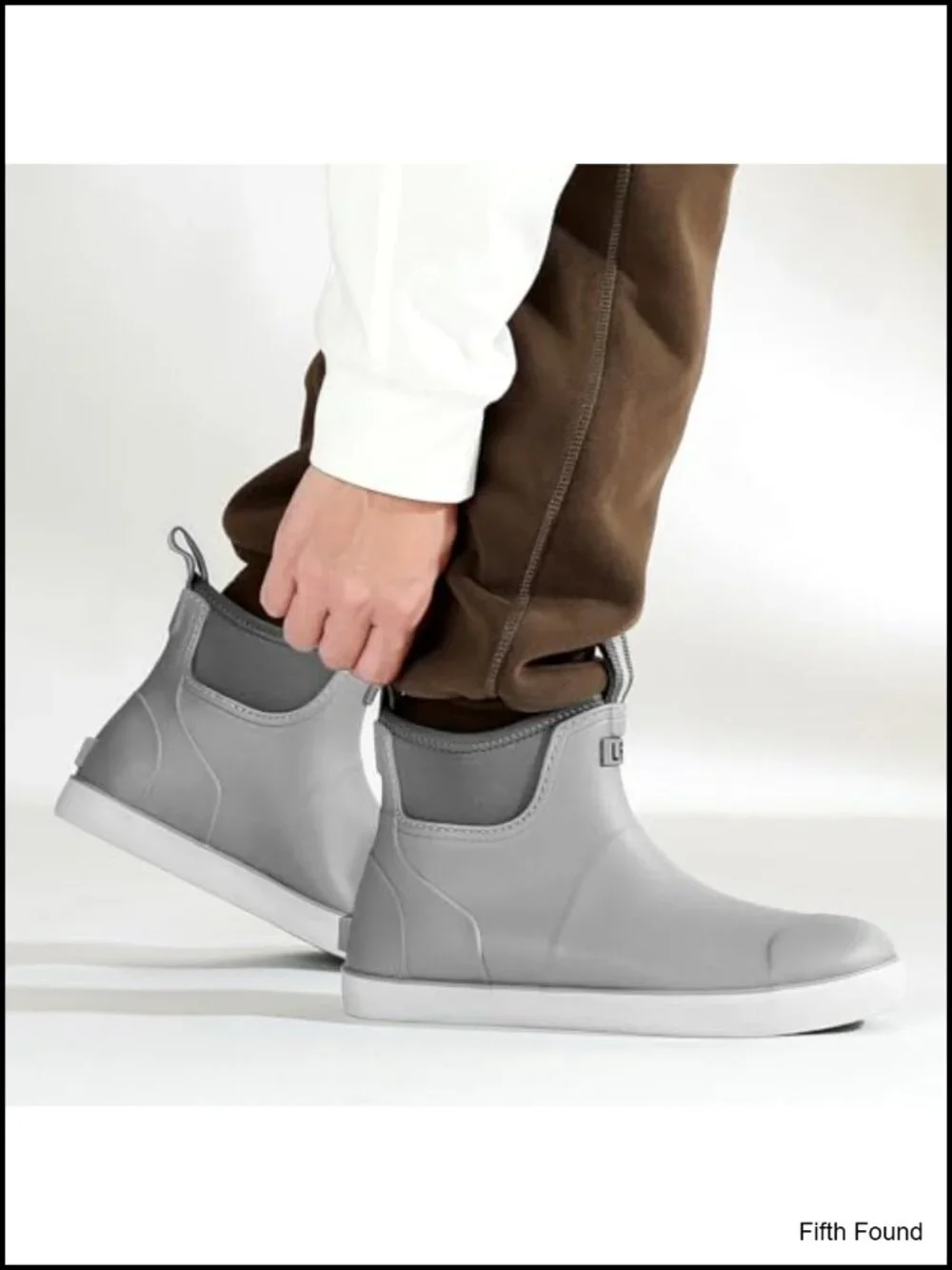 Men's Waterproof Ankle Rain Boots Anti-Slip Deck Shoes for Fishing